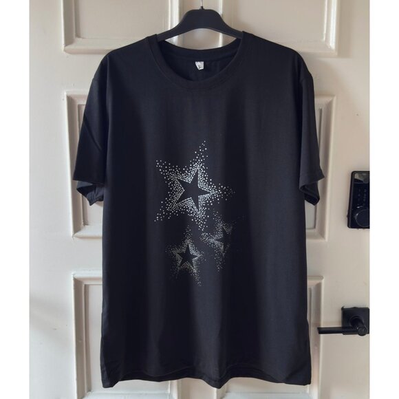 Theater Star Graphic T Shirt Size 2XL Black Cotton Short Sleeve Top - Picture 7 of 9